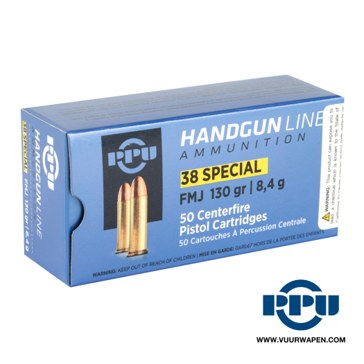 PPU Handgun 38 Special 130 GR FMJ Ammo