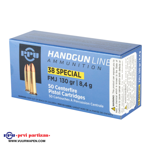 PPU Handgun 38 Special 130 GR FMJ Ammo