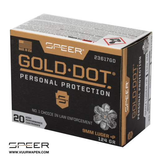 Speer Gold Dot 9mm +P 124 GR GDHP Ammo