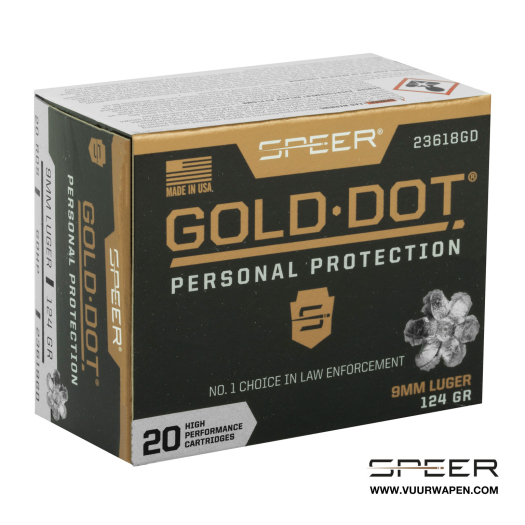 Speer Gold Dot 9mm 124 GR GDHP Ammo