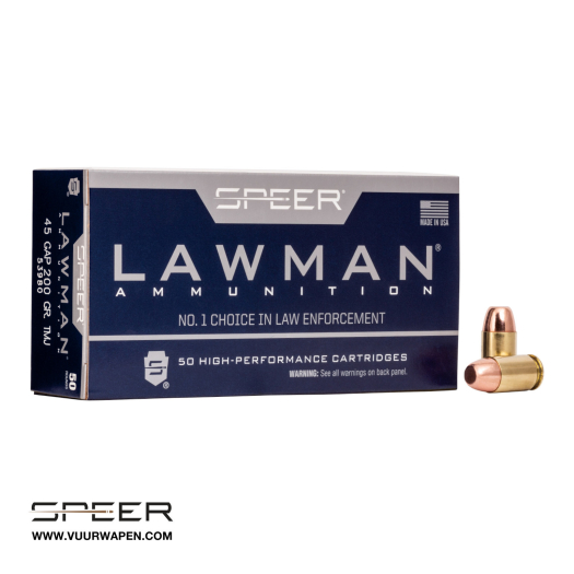Speer Lawman 45 GAP 200 GR TMJ Ammo