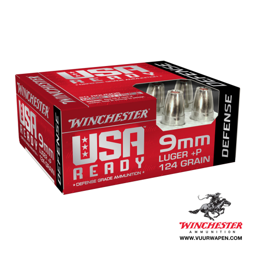 Winchester USA Ready 9mm +P 124 GR Hex-Vent HP Ammo