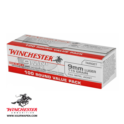 Winchester USA 9mm 115 GR FMJ Ammo