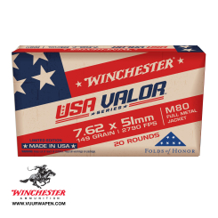 Winchester USA Valor 7.62 149 GR FMJ Ammo