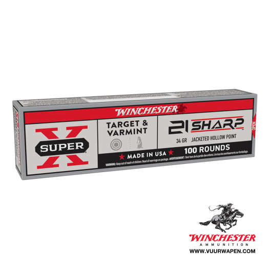 Winchester Super X Target and Varmint 21 Sharp 34 Grain JHP 2000 Rounds